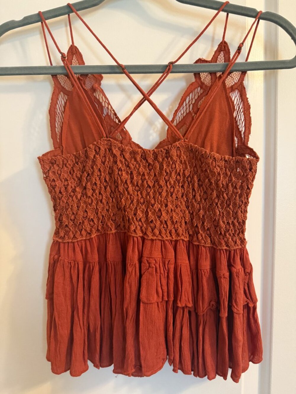 Free People Adella Cami Winding Roads Lace Top - Rust - Picture 3 of 6